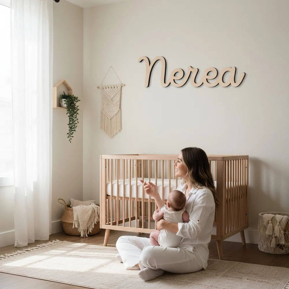 Nombres personalizados en madera de haya